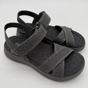 Vivaia Kiara AdaptAll Sport Rich Grey Knit Comfort Hook & Loop Active Sandals 7